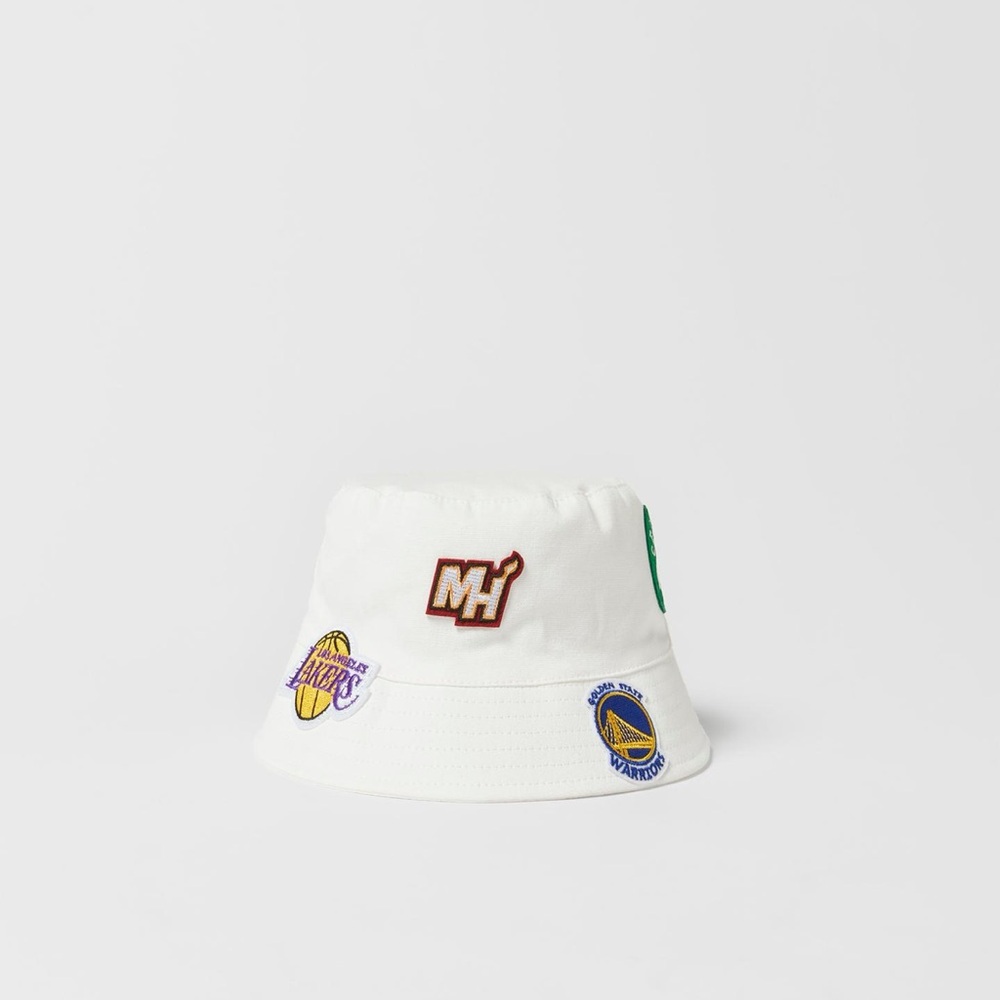 NBA Kids 1-3 Yrs White Bucket Hat with Team Logos